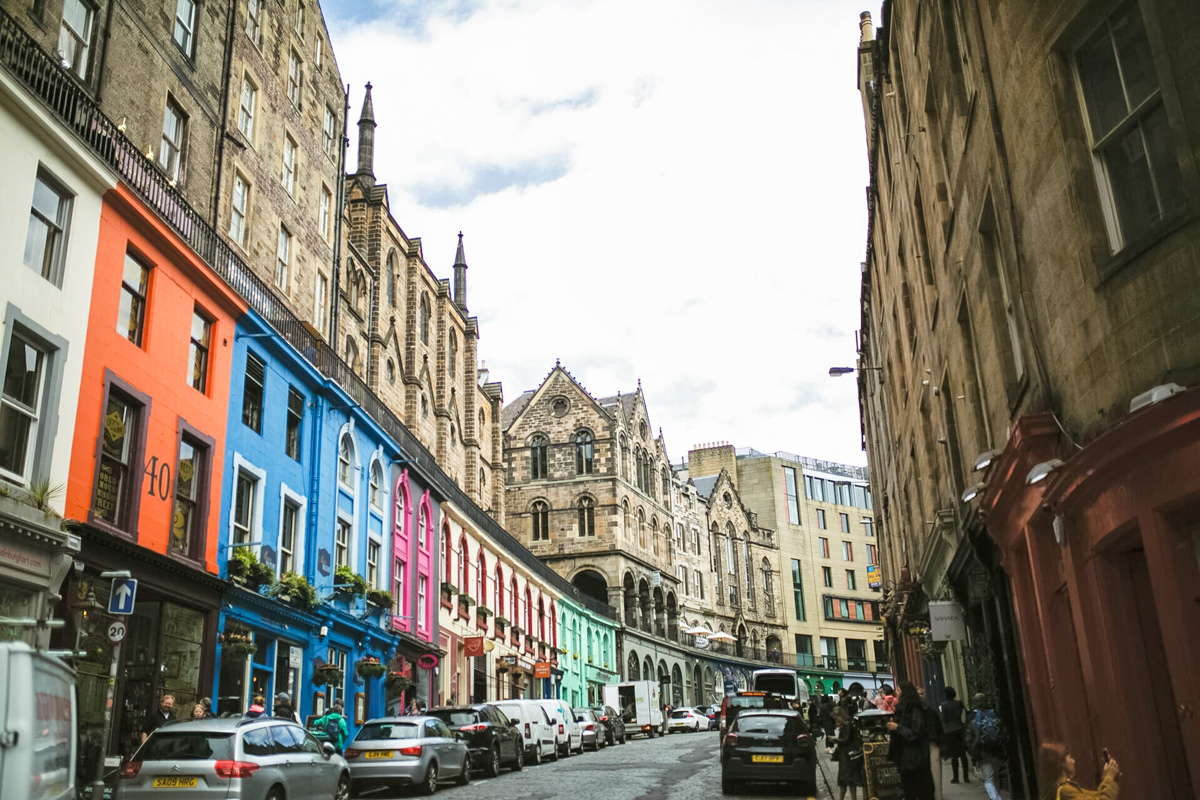 Road With Buildings And Colourful Businesses