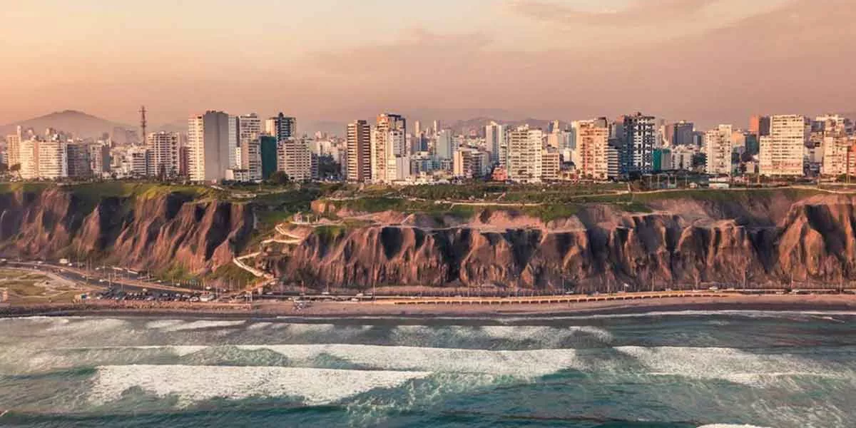 City Ladscape On Moutain Close To Beach