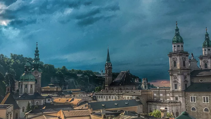The rooftops of the city of Salzburg, Austria