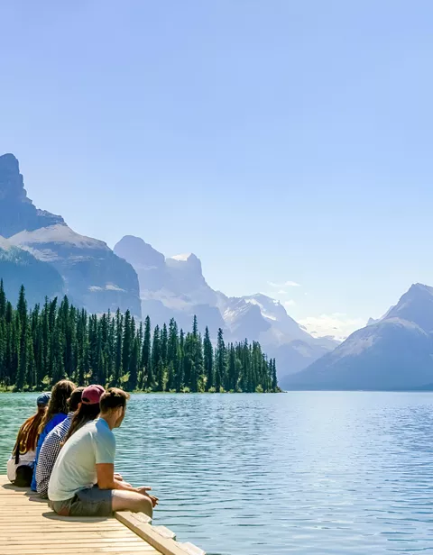 Friends Enjoying Mountains View