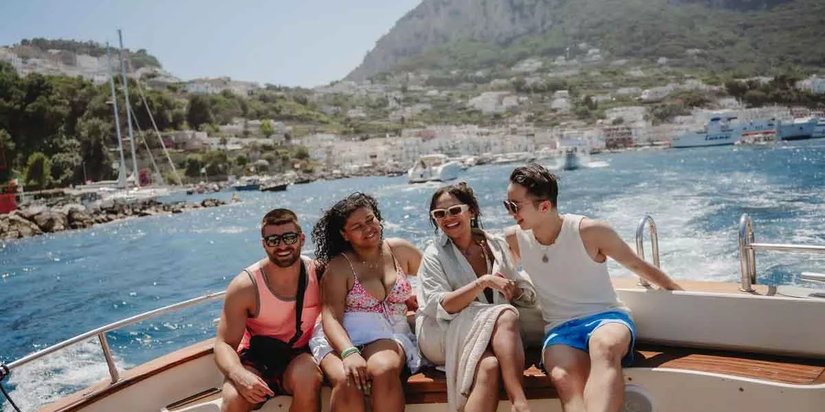 Sun On A Boat In Capri Italy