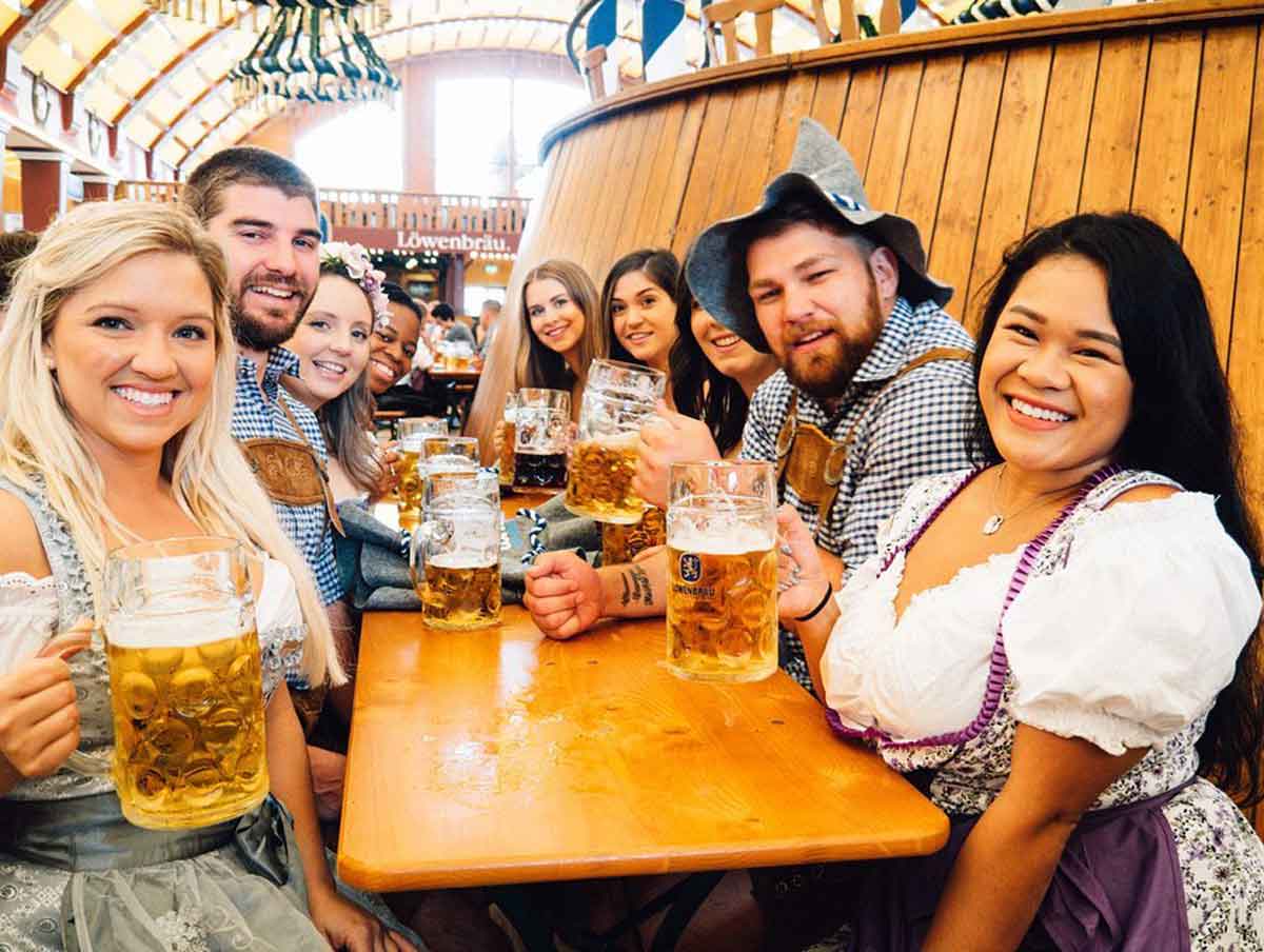 Group Of Peope Having Beer
