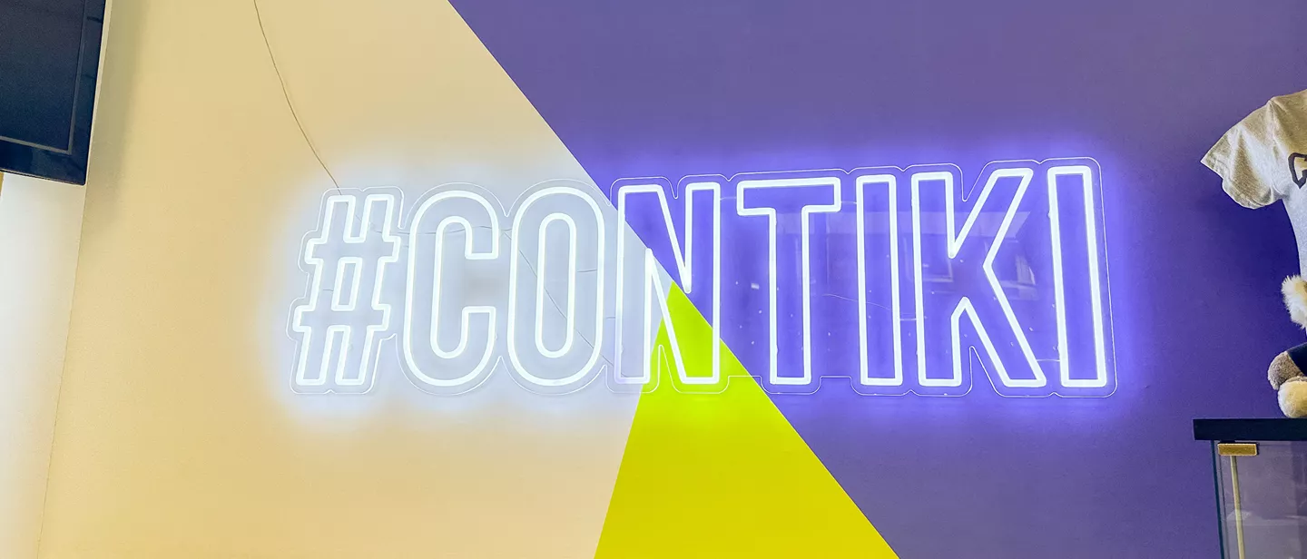 Contiki Neon Sign On Wall