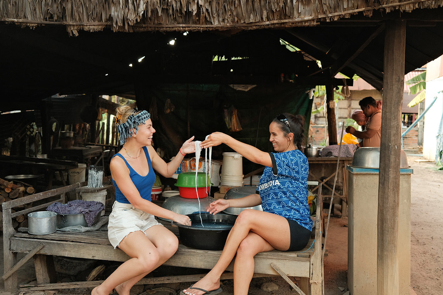 Learn Khmer Noodle Making in a Local Village