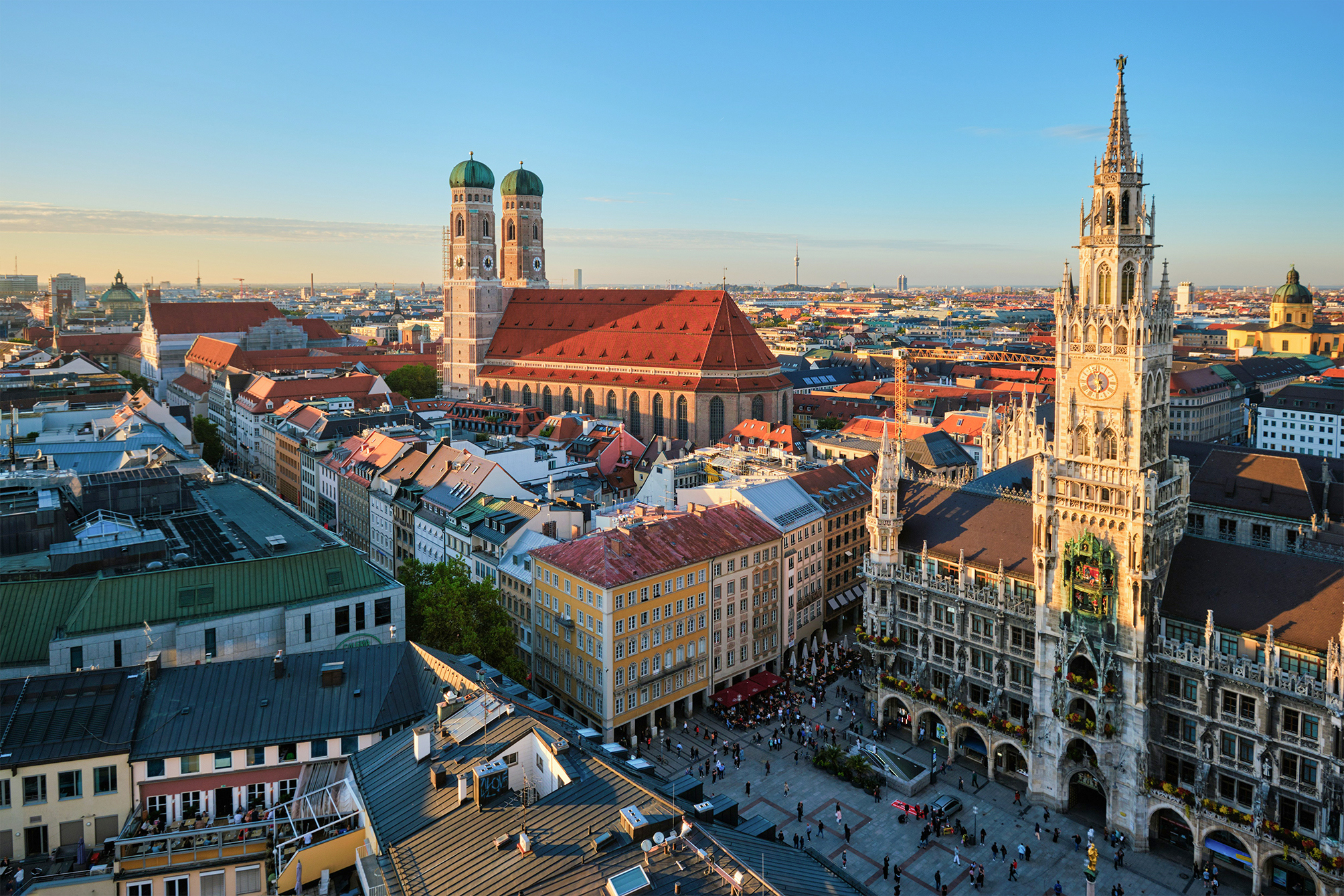 A view of the city from above in Munich, Germany