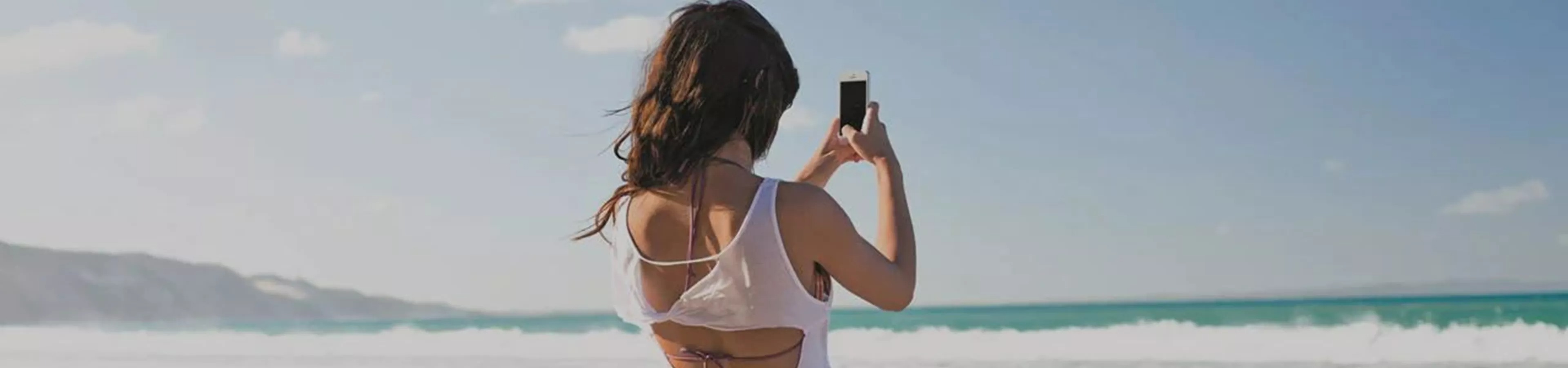Traveller taking picture in Fraser Island