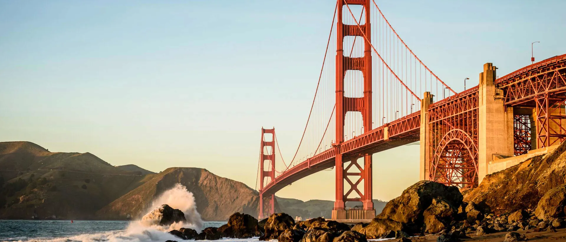 View Of Golden Gate Bridge From Beach, San Francisco, California, United States View Of Golden Gate Bridge From Beach, San Francisco, California, United States