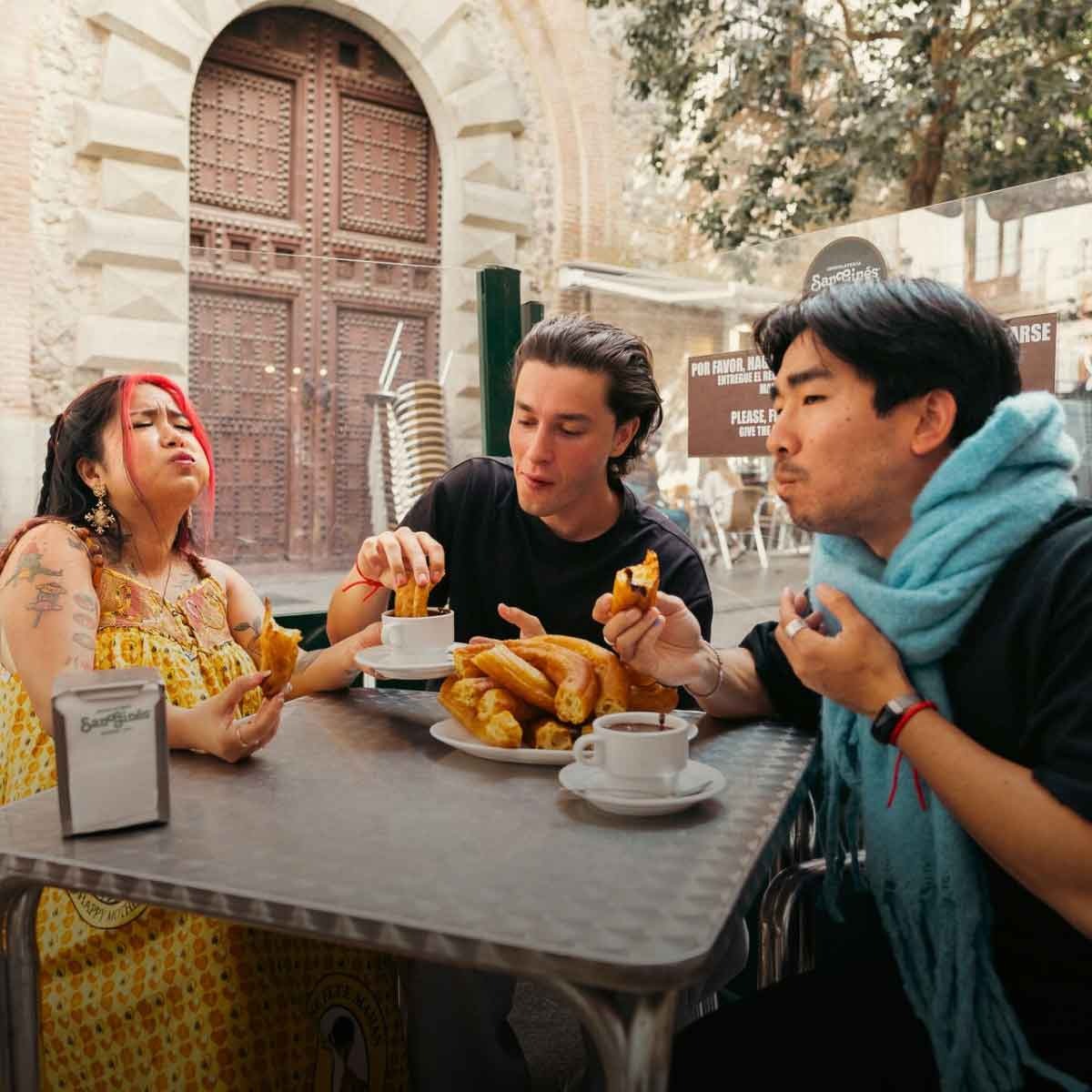 Group Of Young Travelers Enjoying Coffee Europe