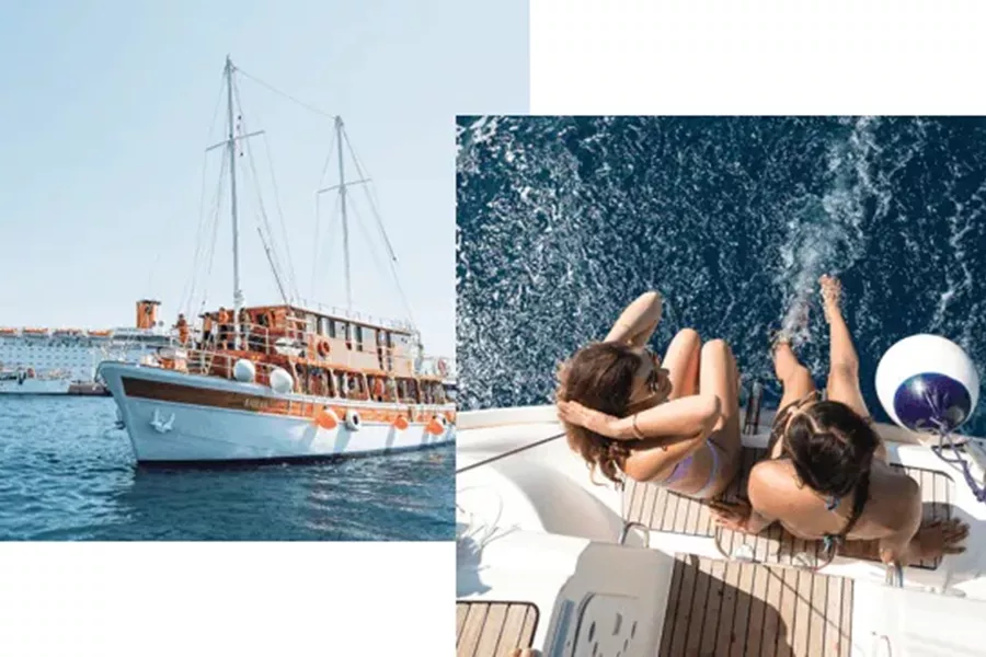 Group sizes travellers sailing on a boat