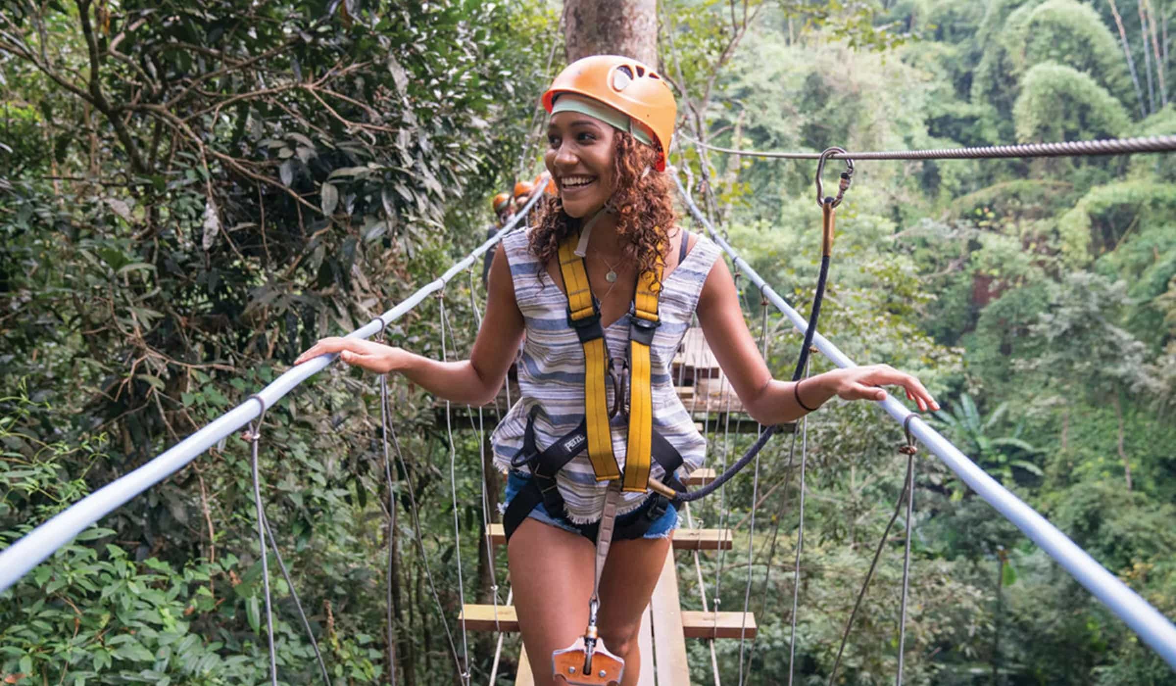 Girl On Treetop Walkway