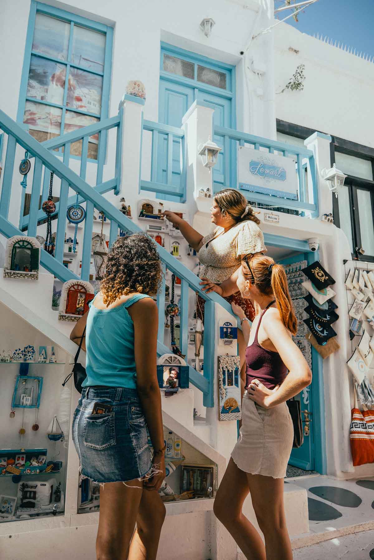 Travellers Chatting In Greece