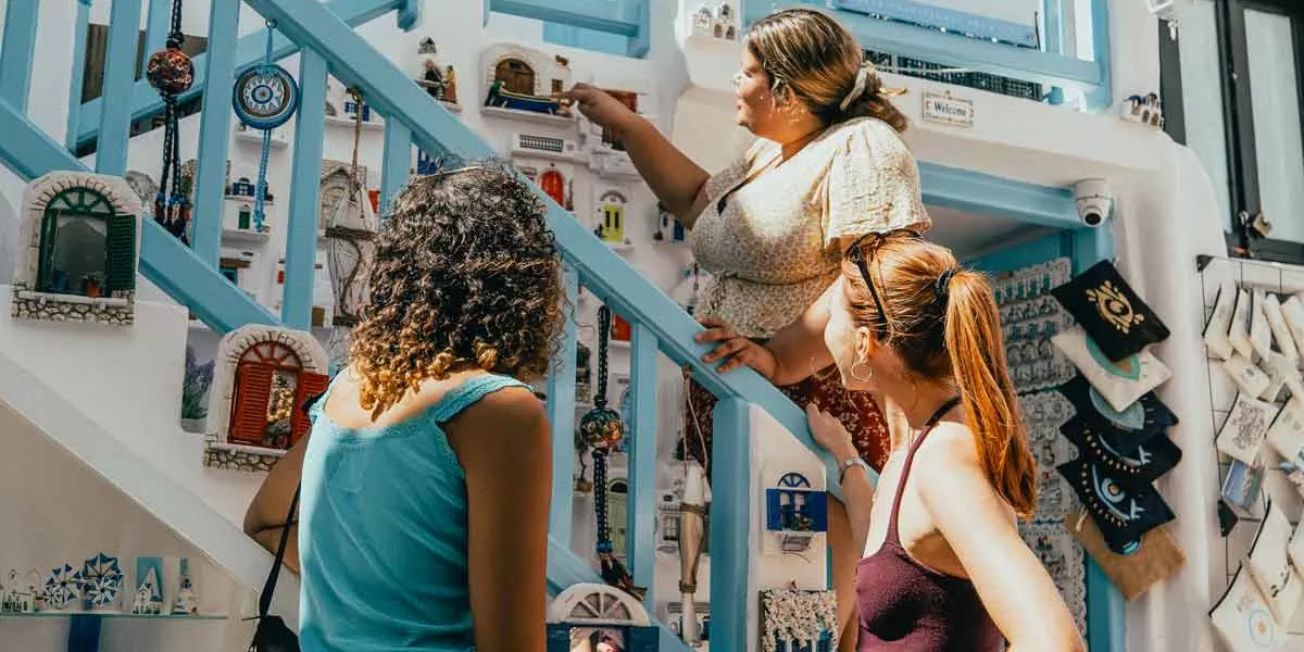 Travellers Chatting In Greece