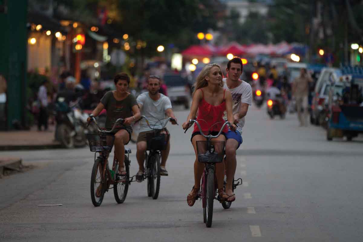 Cycling Tourists in Laos