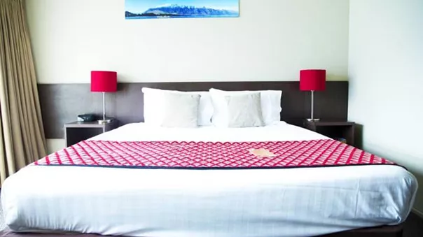 Double bed in the hotel