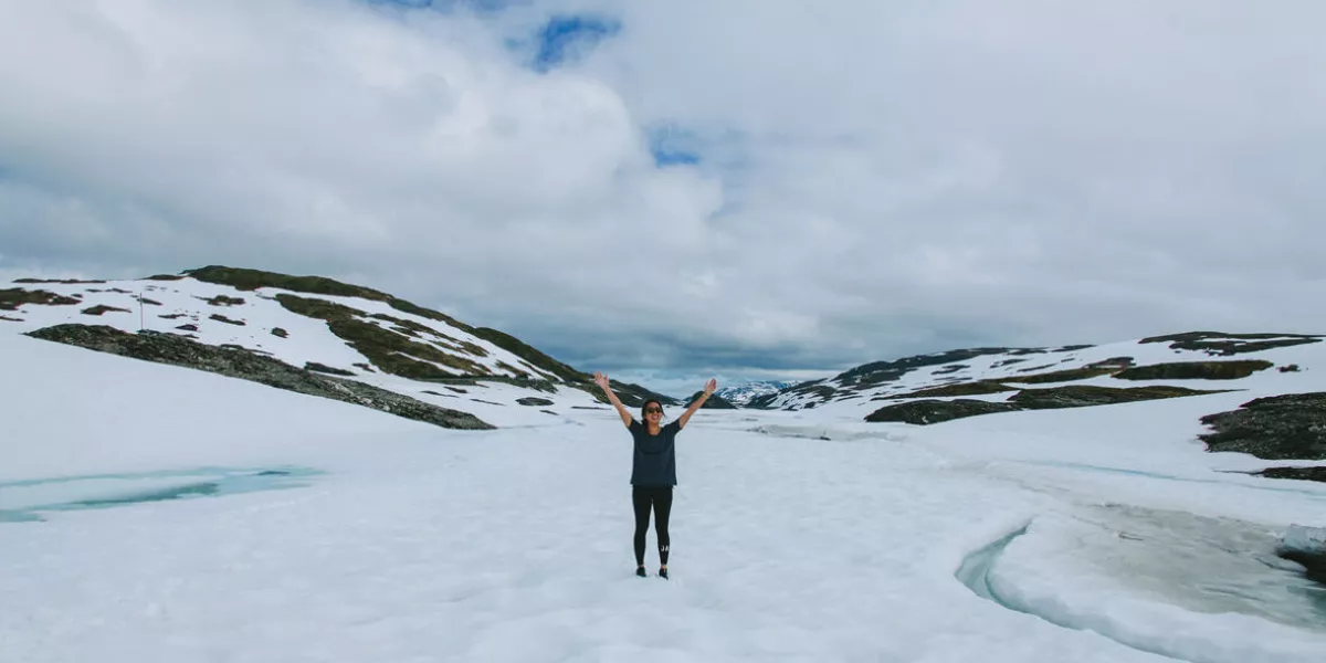 Woman Stood On Ice