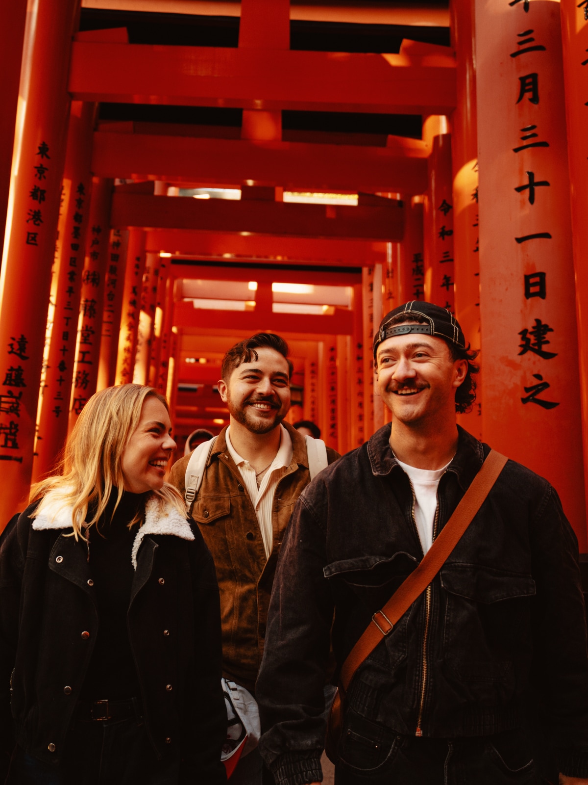 Three people in Japan in April