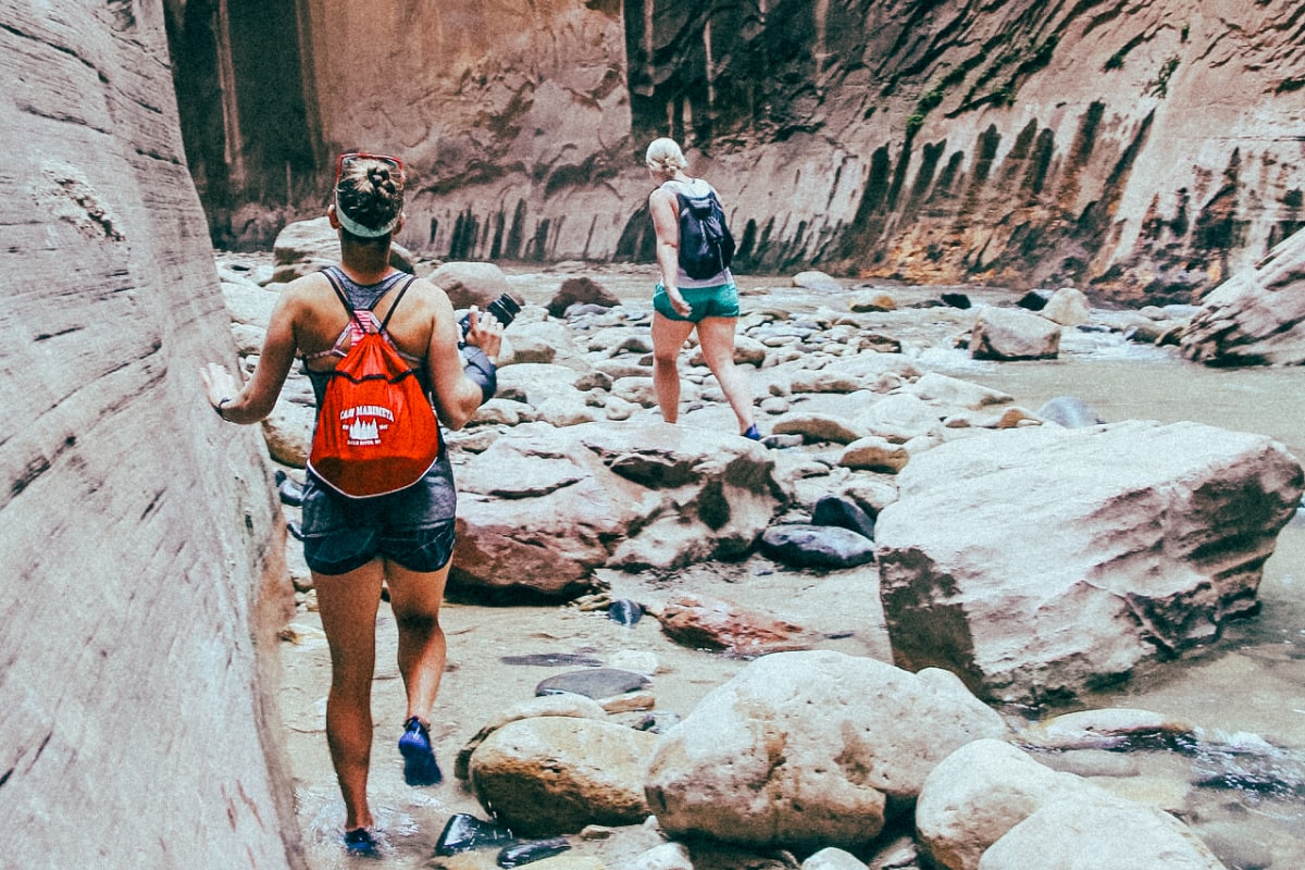 Two Women Hiking Warm Weather