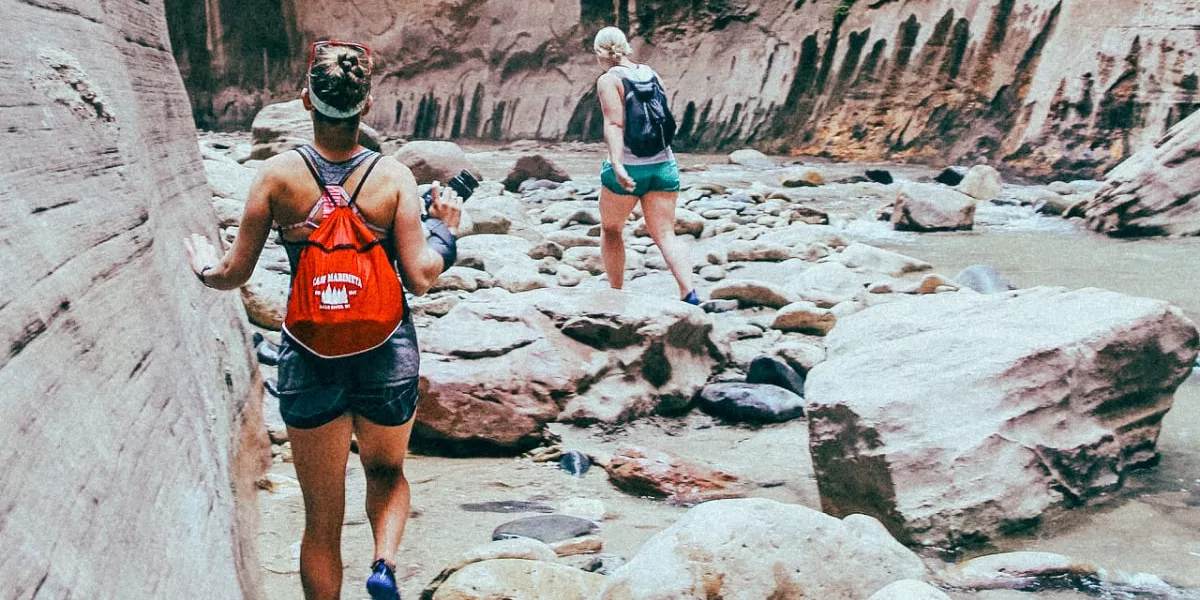 Two Women Hiking Warm Weather