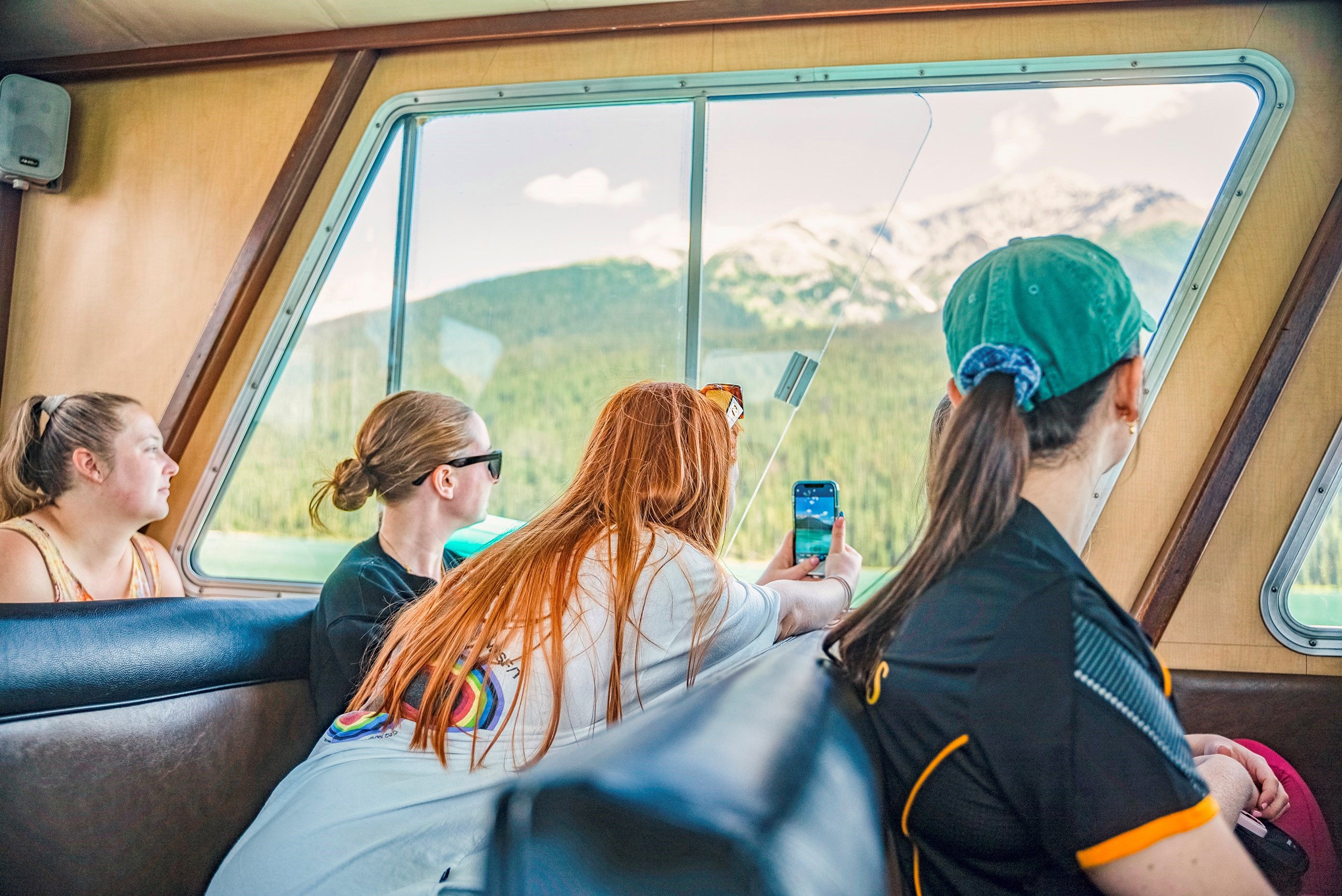 Boathouse at Maligne Lake in Alberta, Canada