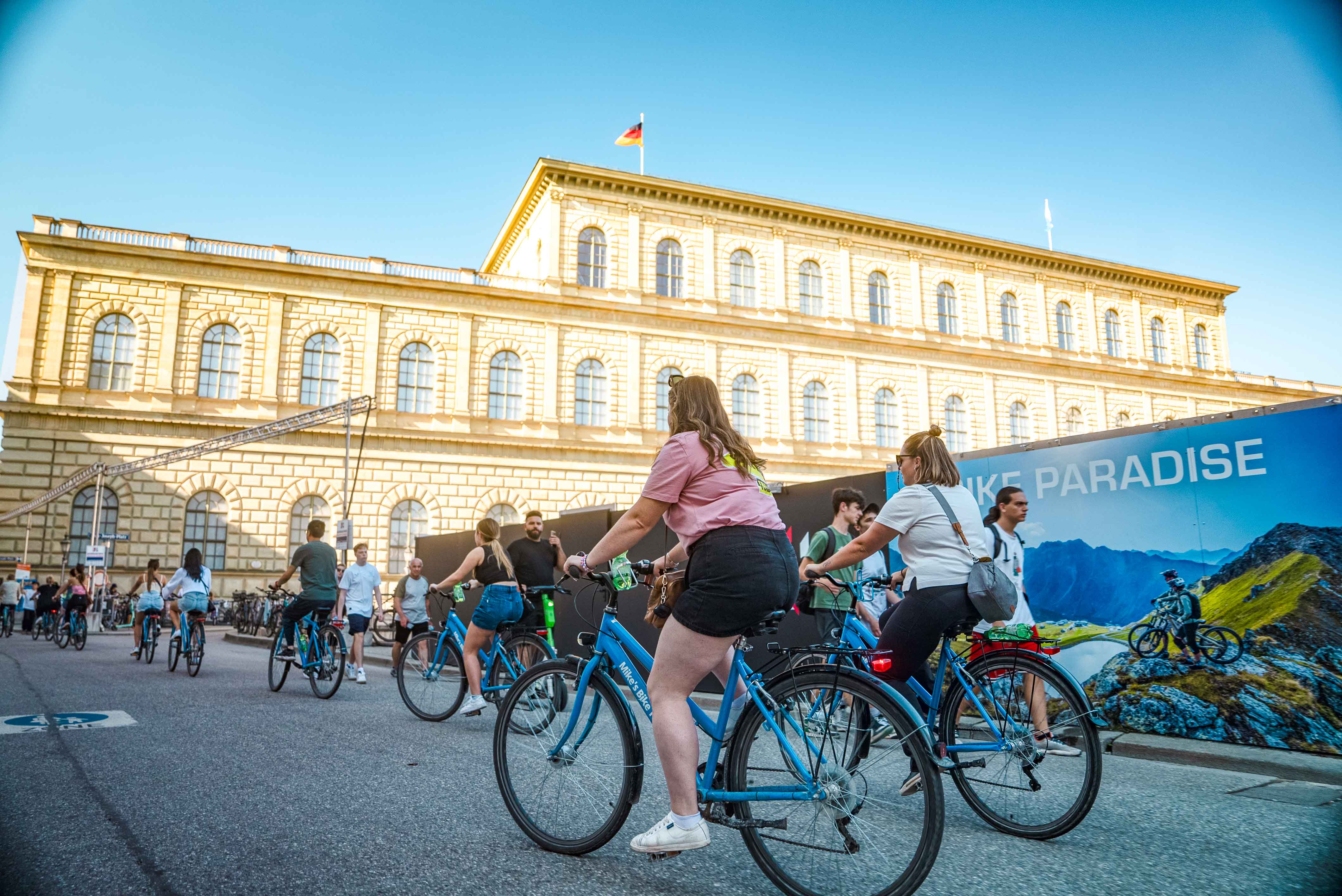 Cycling Tourists In Berlin Germany