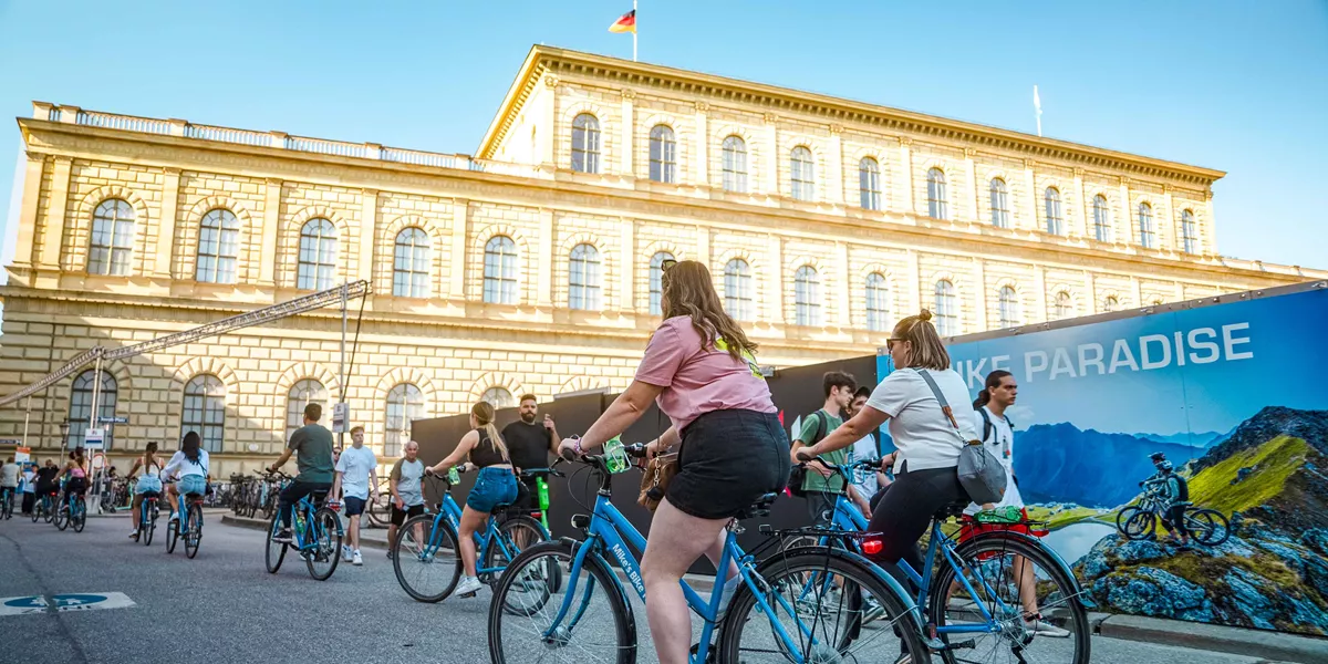 Cycling Tourists In Berlin Germany