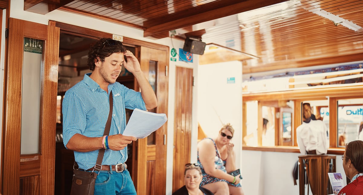 Travel Manager Explaining Sail Croatia Itinerary