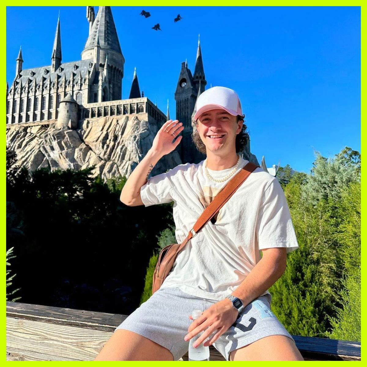 Influencer Nathan posing on the background of castle