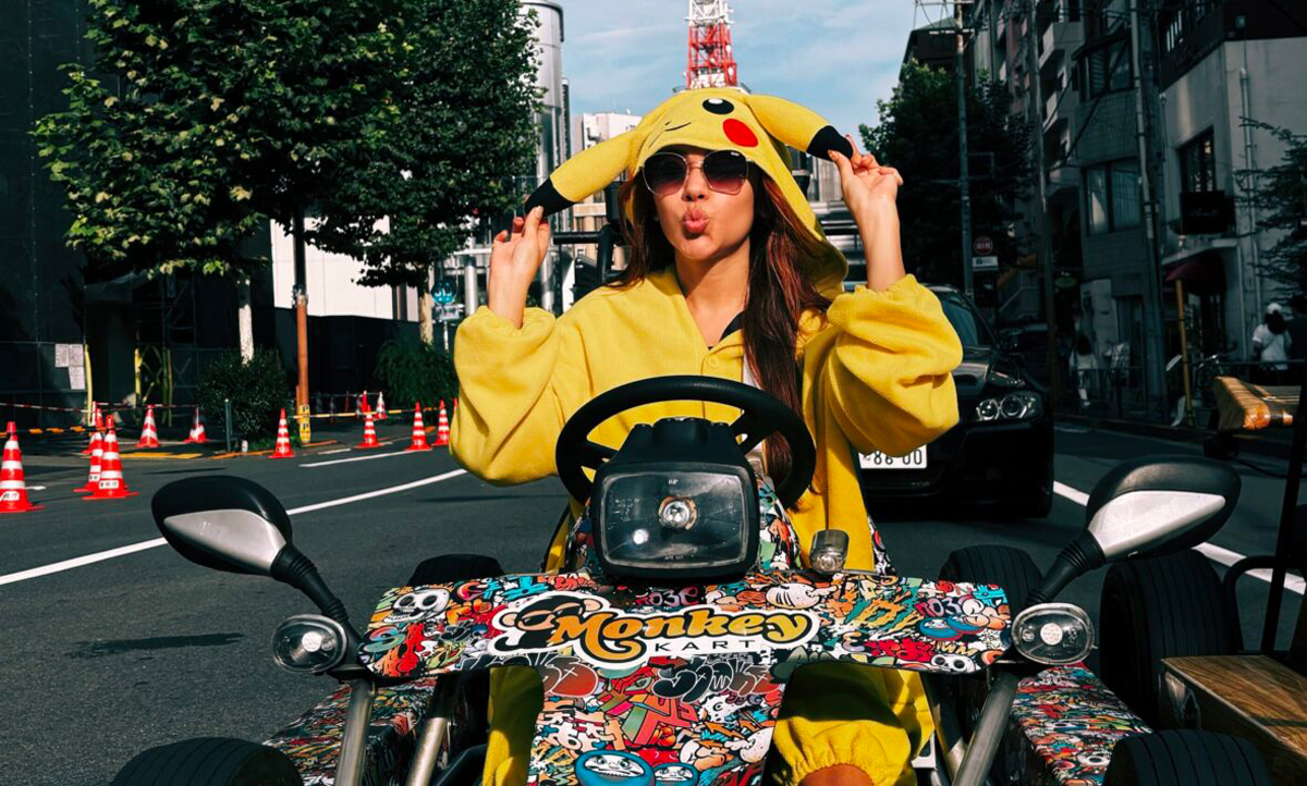 Girl Dressed As Pikachu On Quad Bike