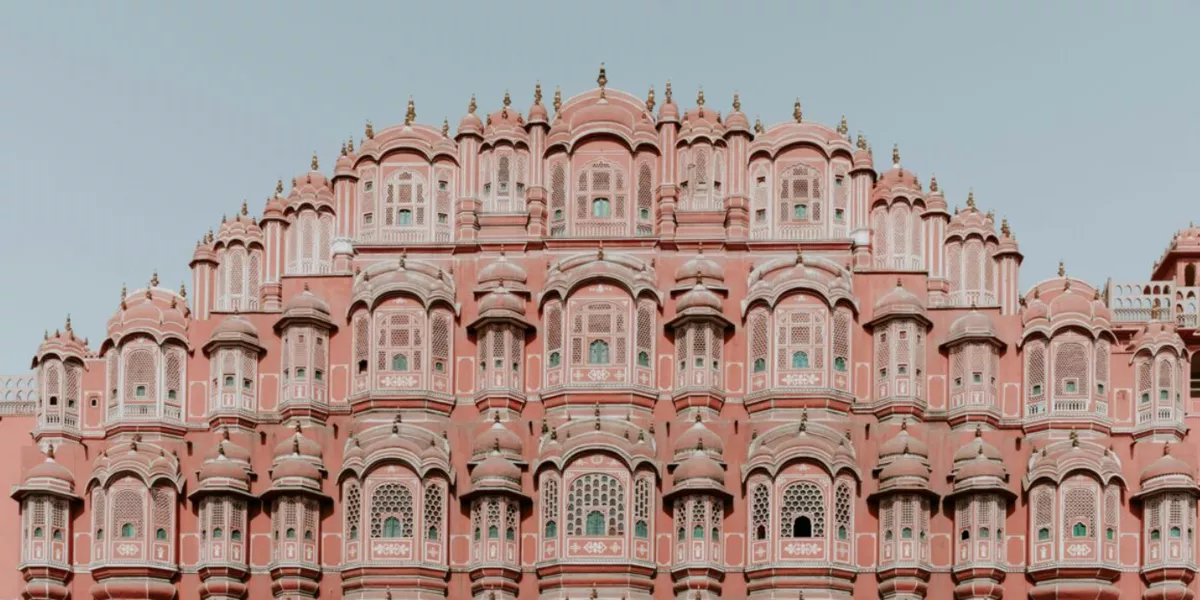 Traditional Bulding Red Walls Large Windows