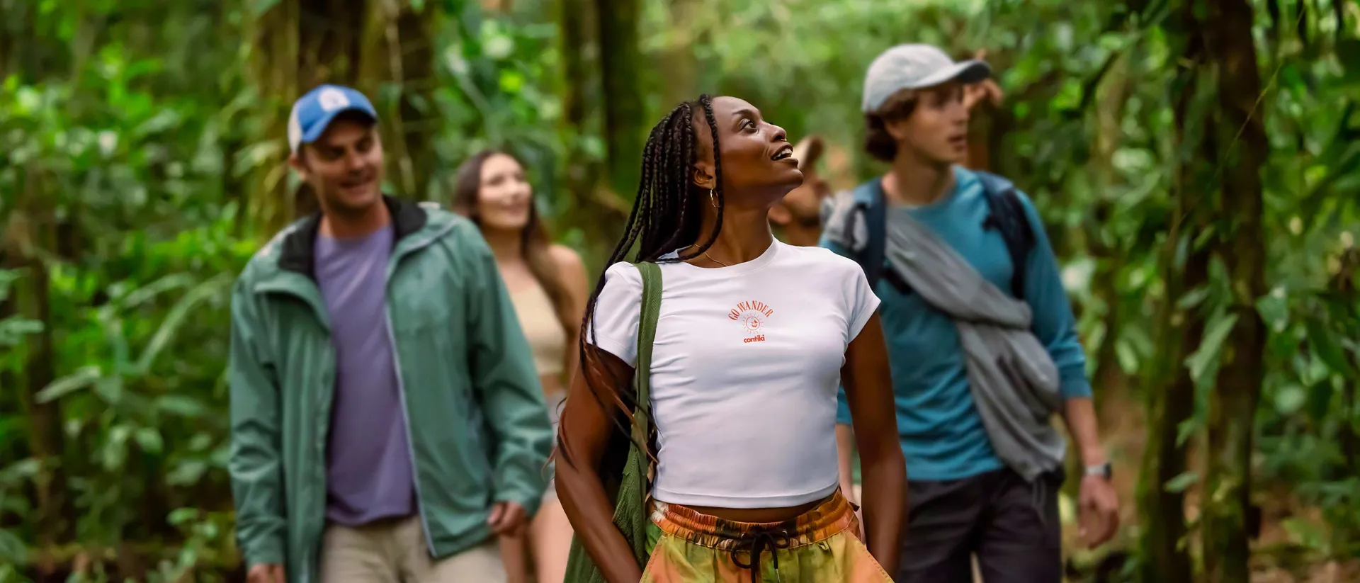 Trip Manager Leading Group Through Costa Rican Jungle