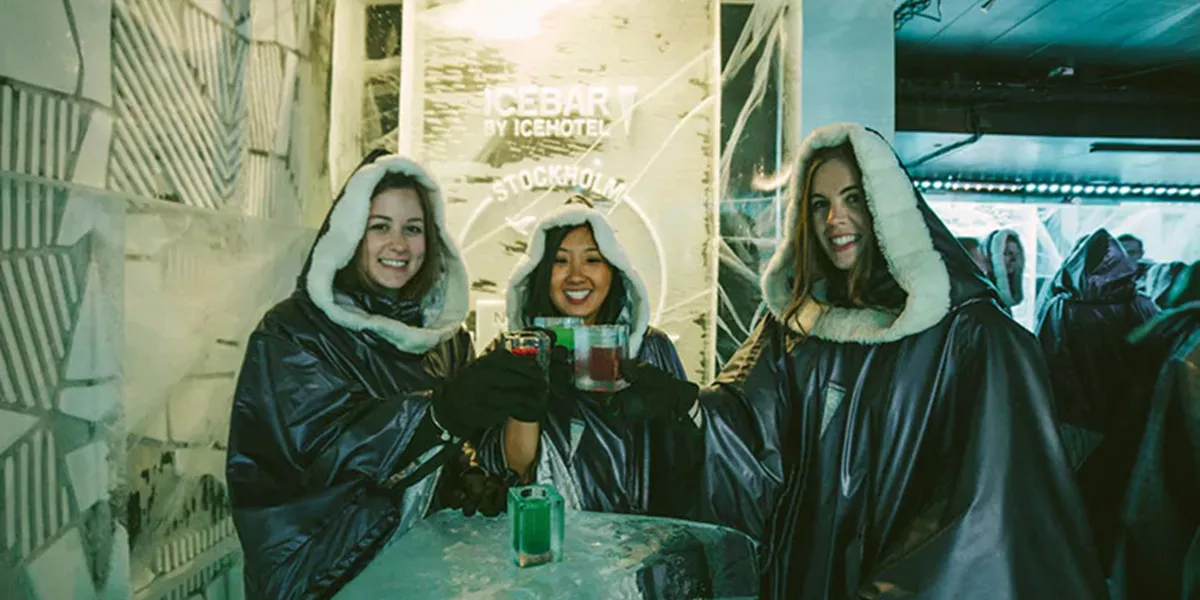 Tourists in Ice Bar, New Zealand