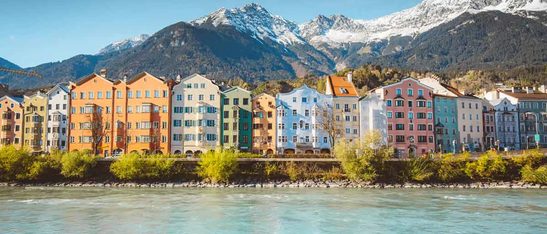 City Of Innsbruck With Inn River Tyrol Austria