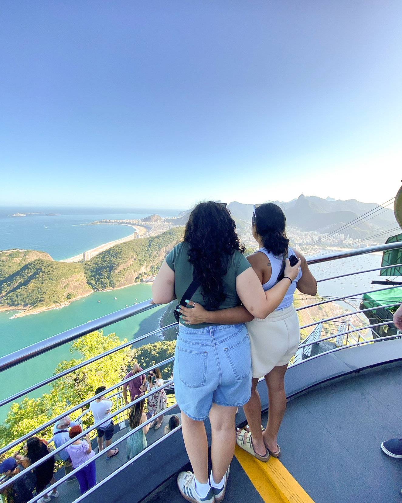 View from the Sugarloaf Mountain cable car in Rio de Janeiro, Brazil