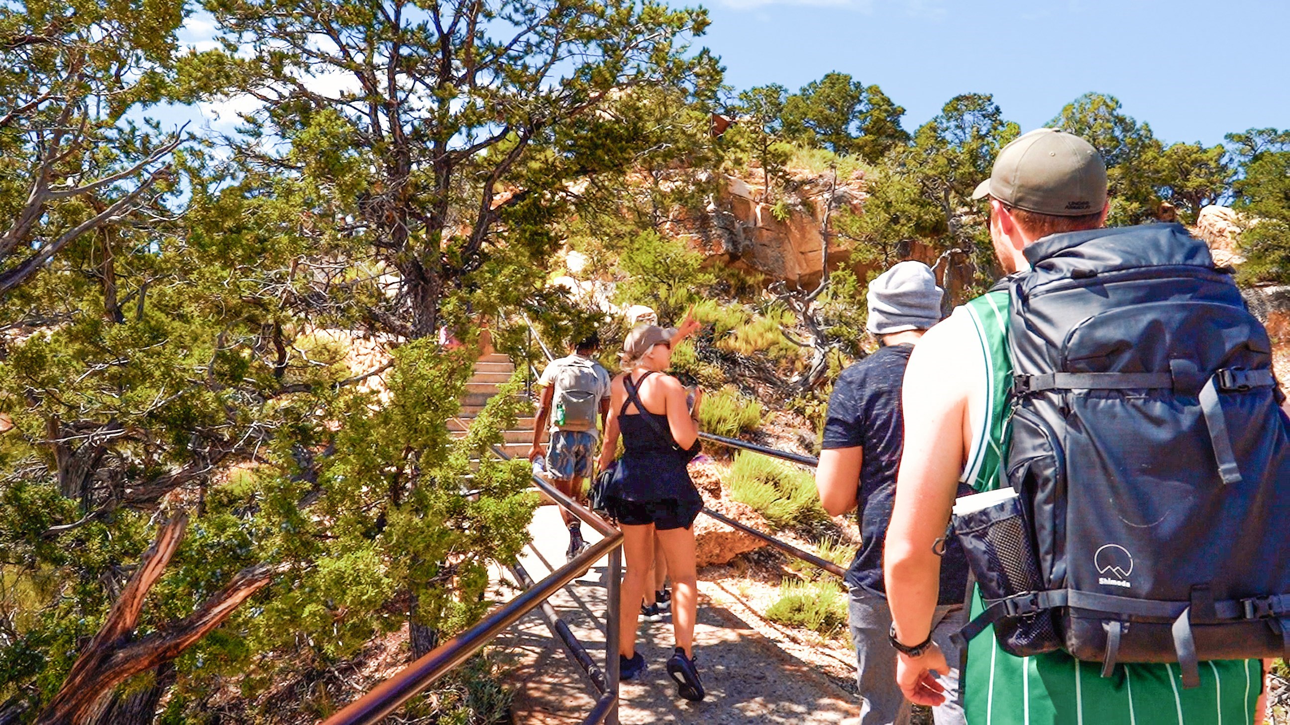 Travellers Walking up Steps of Trail, Phoenix, Arizona