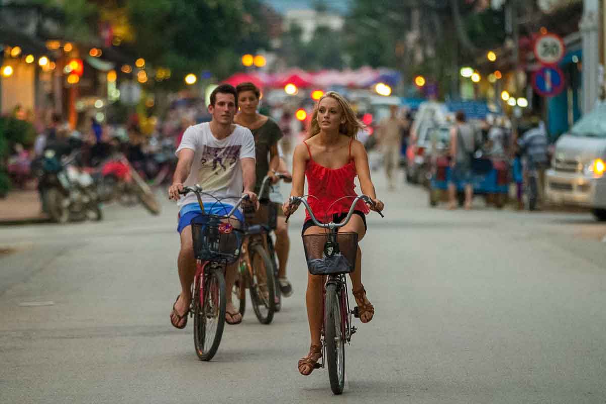 Young People Riding Bikes