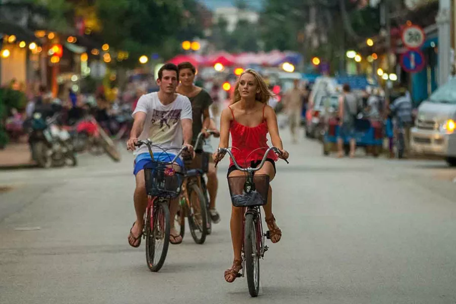 Young People Riding Bikes