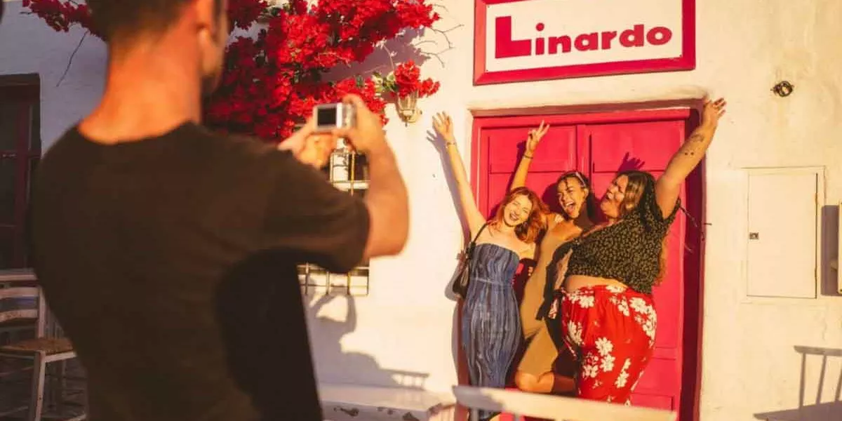 Contiki Travelers Posing For Photo In European Sun