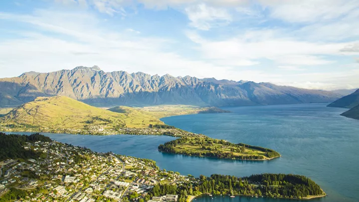 View of Queenstown in New Zealand