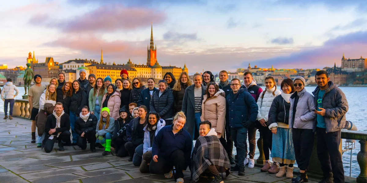 Group Posing For Photo In Stockholm