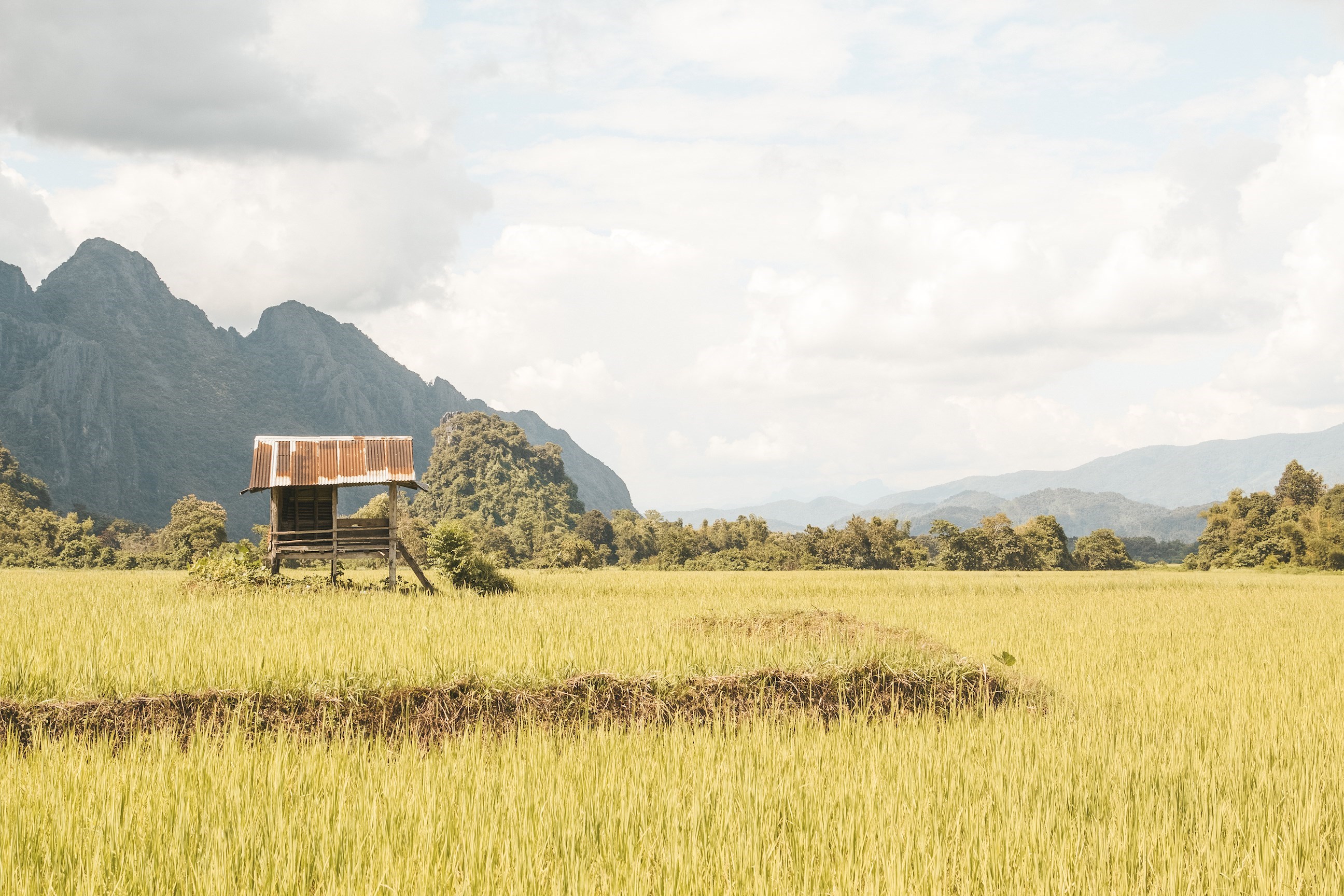 View of the mountains in Vang Vieng, Laos