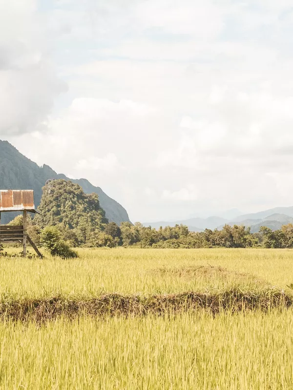 View of the mountains in Vang Vieng, Laos
