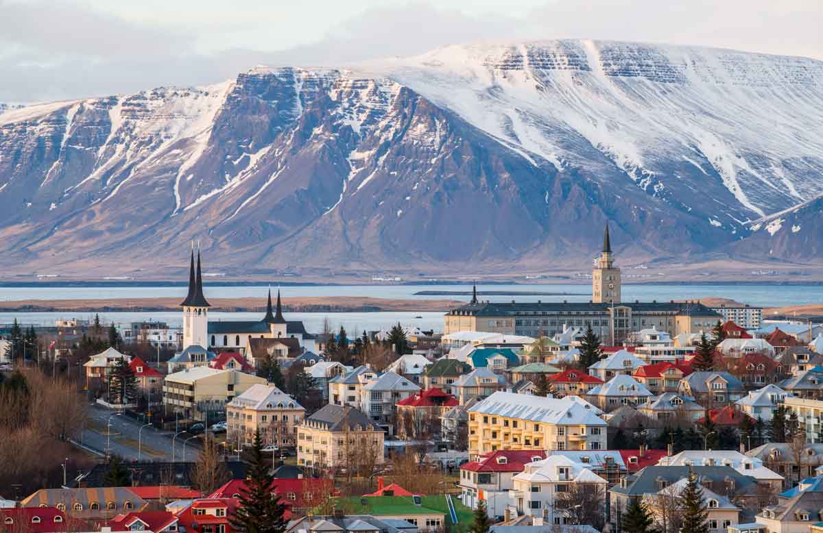 Reykjavik The Capital Cities Of Iceland During The End Of Winter Season