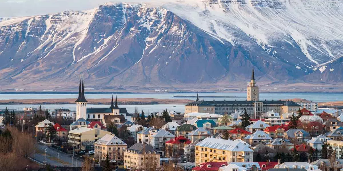 Reykjavik The Capital Cities Of Iceland During The End Of Winter Season
