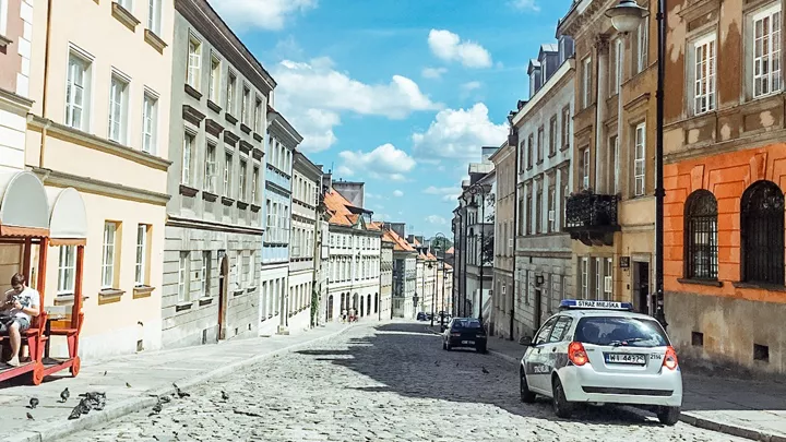 The streets of Warsaw, Poland