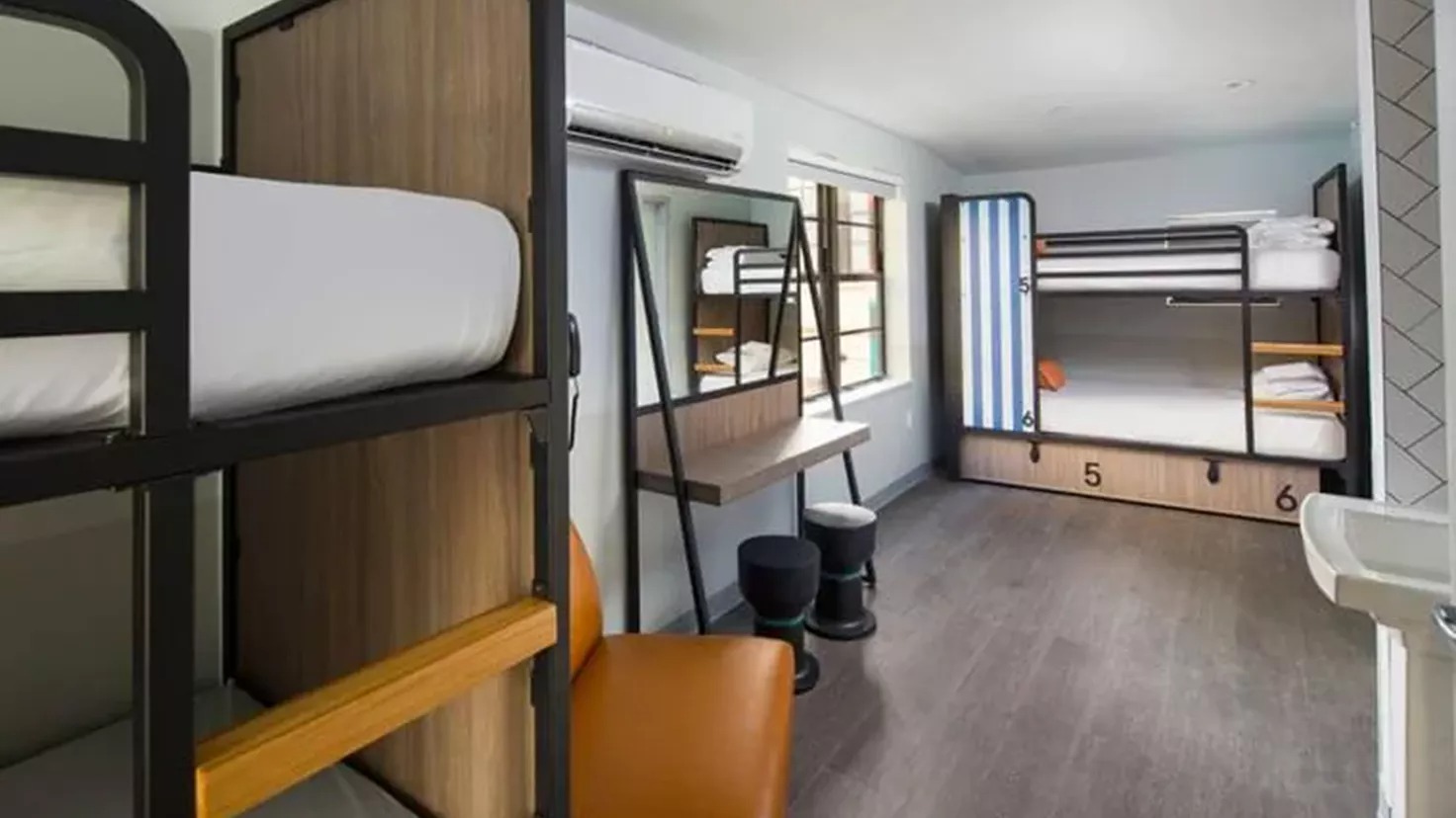 Interior of room in Hostel Miami Generator
