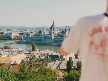 Panoramic view of the Hungarian Parliament Building in Budapest - Contiki London to Budapest by Train Tour