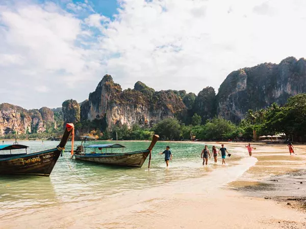 People On Beach In Krabi Thailand