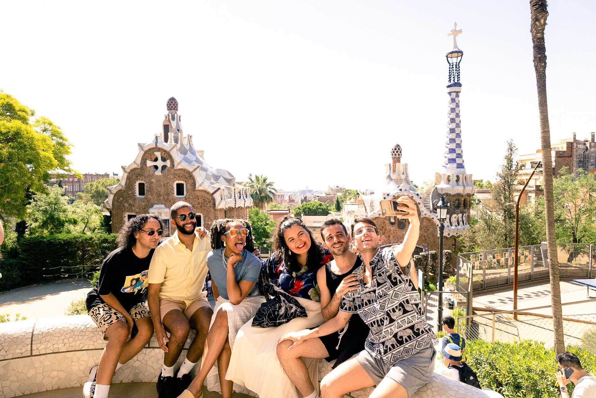 Group Of Travelers Taking Photo