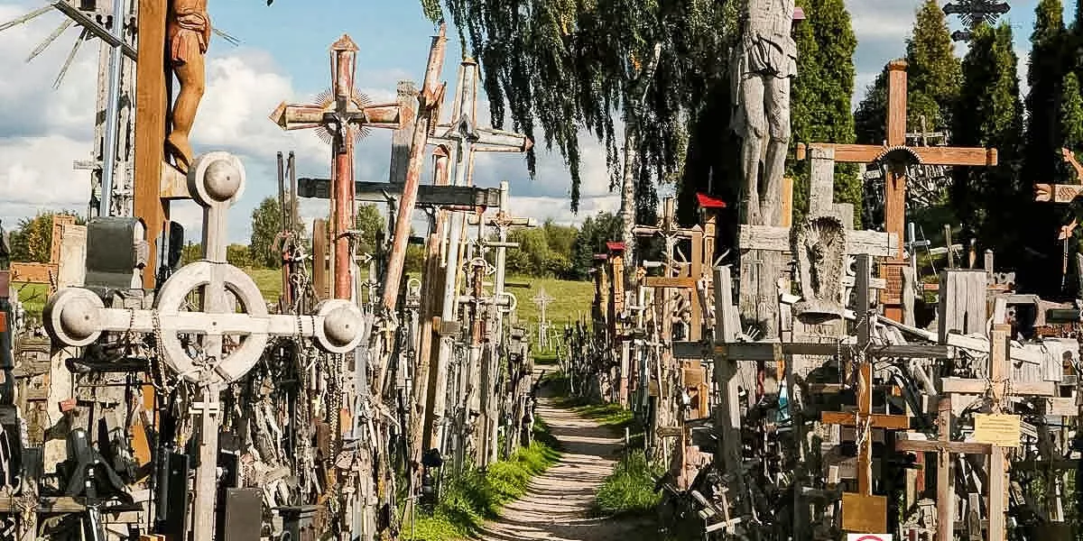 Path through the Hill of Crosses, Jurgaičiai, Lithuania