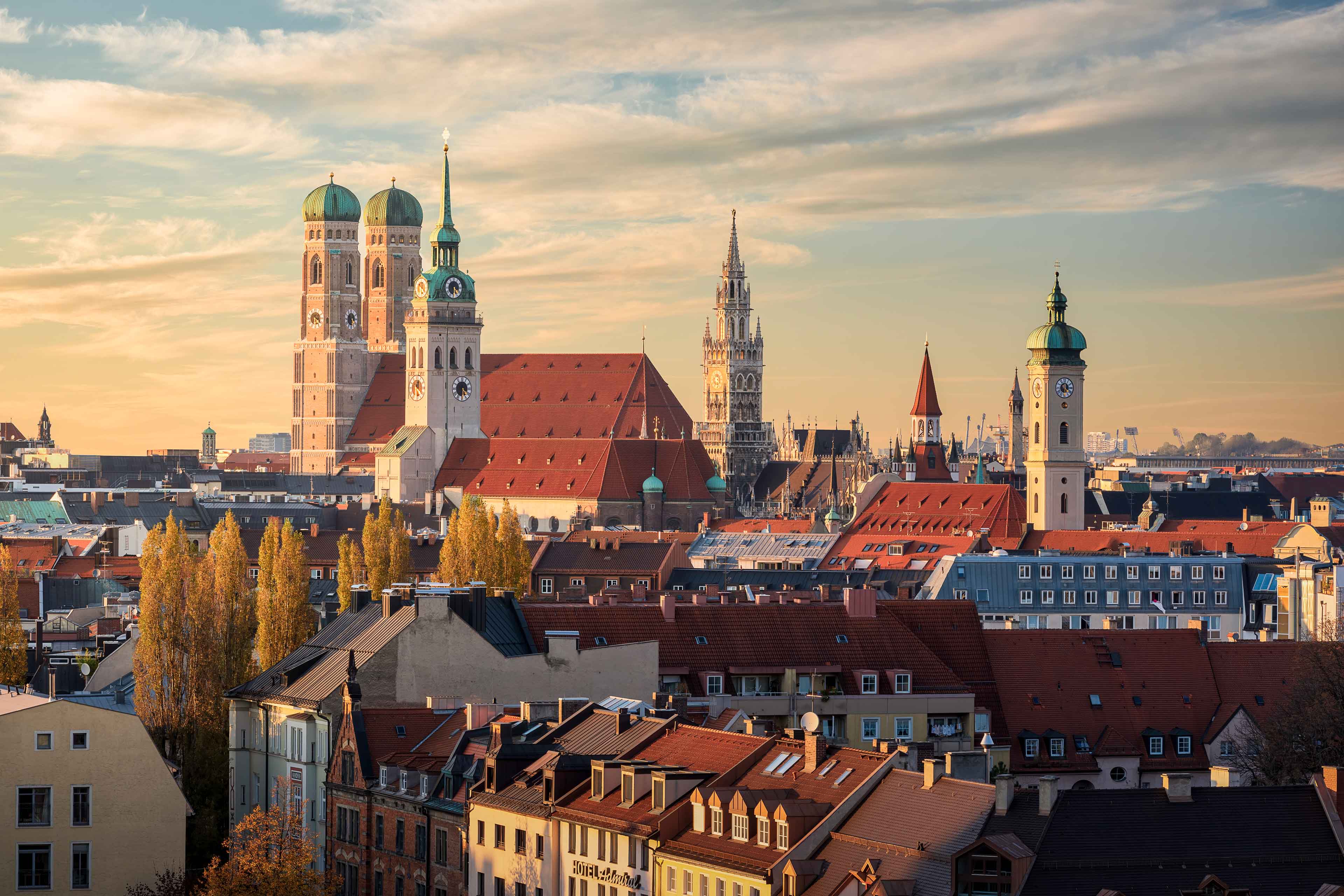 Cityscape Of Historical Center Munich Bavaria Germany